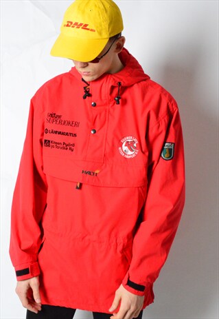 HALTI VINTAGE 90S RED 1/3 ZIPPER PARKA JACKET