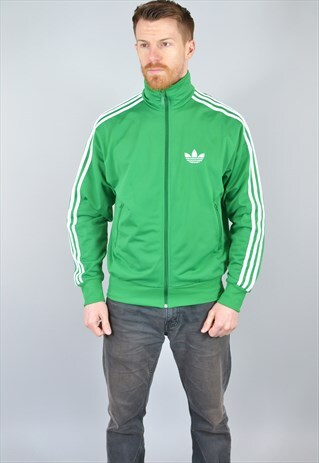 VINTAGE ADIDAS LIME GREEN TRACK TOP JACKET