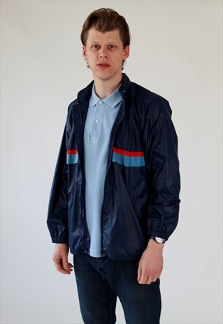 VINTAGE 90S ADIDAS BLUE WINDBREAKER JACKET