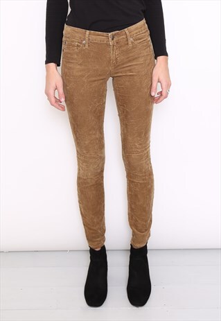 VINTAGE GAP BROWN SKINNY CORD CORDUROY TROUSERS