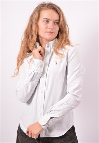 VINTAGE RALPH LAUREN SHIRT STRIPES BLUE