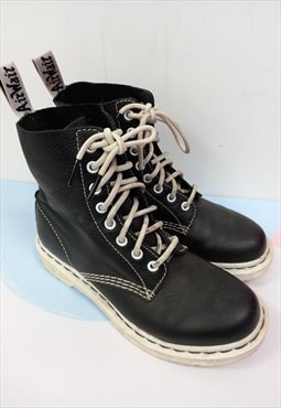 Dr Martens Boots Black White Contrast 