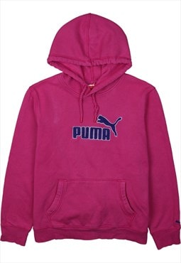 Vintage 90's Puma Hoodie Pullover Spellout Pink Large