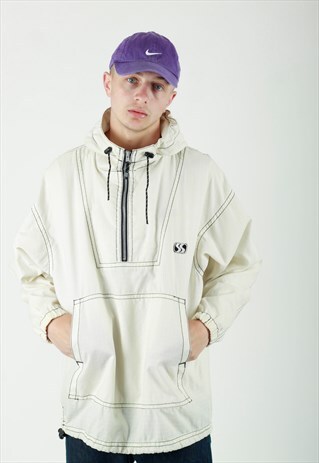 VINTAGE 90S SCOTT 1/4 ZIP PULL OVER SMOCK JACKET