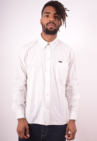 LEE MENS VINTAGE SHIRT LARGE WHITE 90S