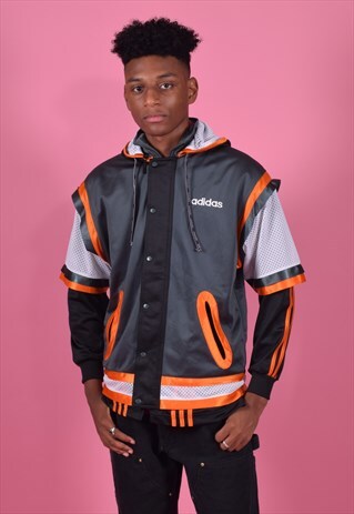 VINTAGE ADIDAS HOODED TRACK STYLE JACKET