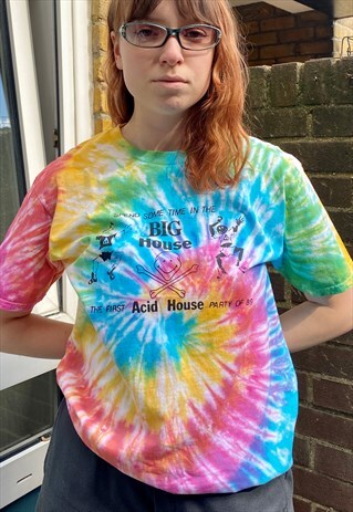 BIG HOUSE RAINBOW SPIRAL TIE DIE T SHIRT