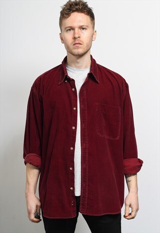 VINTAGE CORDUROY CORD SHIRT RED