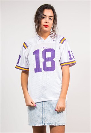 90'S VINTAGE NIKE LSU TIGERS AMERICAN FOOTBALL JERSEY