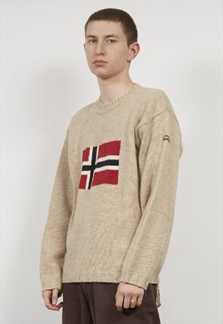 VINTAGE 90'S NAPAPIJRI LOGO KNIT JUMPER