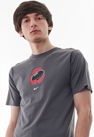 VINTAGE NIKE RUGBY GRAPHIC TEE 90S GREY