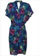 Vintage Floral Print Dress - M