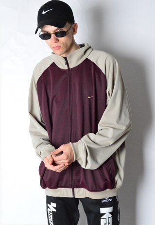 BURGUNDY BEIGE NIKE TRACK JACKET