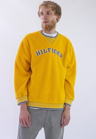 RARE VINTAGE MENS TOMMY HILFIGER FLEECE LOGO BIG SWEATSHIRT