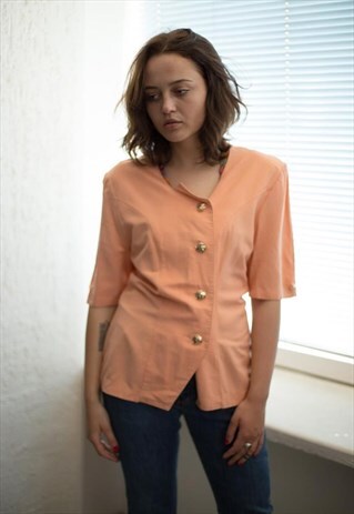 VINTGE 80'S PEACH SHORT SLEEVED JACKET