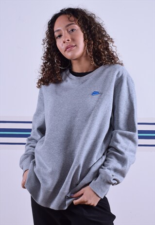 GREY NIKE EMBROIDERED SWEATSHIRT