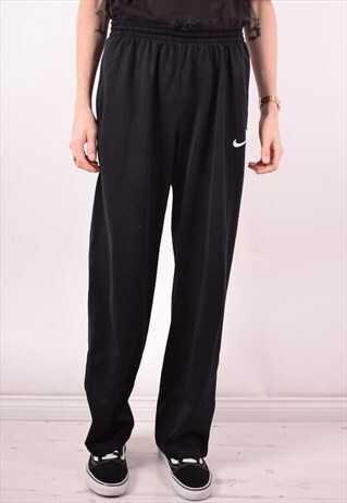 NIKE MENS VINTAGE TRACKSUIT TROUSERS XL BLACK 90S