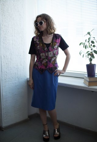 VINTAGE 80'S MULTI COLOUR PATTERNED VEST