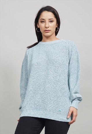 VINTAGE 90'S KAPPA MINT GREEN AND WHITE JUMPER