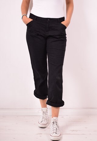 DICKIES WOMENS VINTAGE TROUSERS W32 L27 BLACK 90S