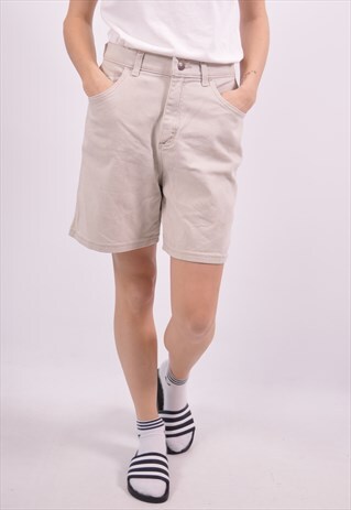 LEE WOMENS VINTAGE DENIM SHORTS W27 BEIGE 90S