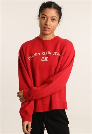 VINTAGE CALVIN KLEIN APPLIQUE SPELL OUT SWEATSHIRT