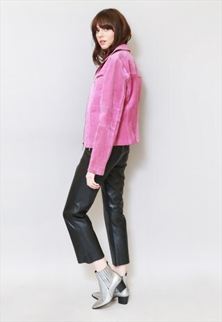 VINTAGE 1980'S SOFT CANDY PINK SUEDE JACKET