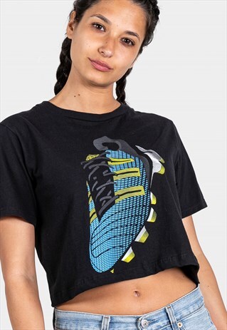 VINTAGE 80S ADIDAS SPORT CROP T-SHIRT / S3125