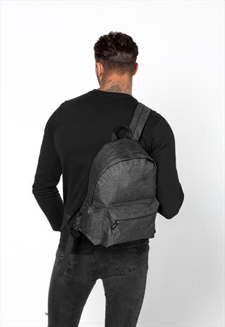 ESSENTIAL RUCKSACK BACKPACK BAG - HEATHER BLACK GREY
