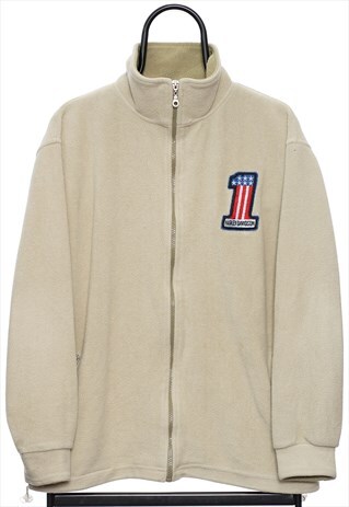 VINTAGE CUSTOMISED FULL ZIP CREAM FLEECE WOMENS