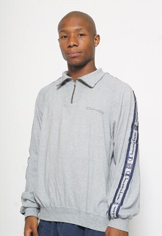 VINTAGE CHAMPION 1/4 ZIP TAPE LOGO SWEATSHIRT