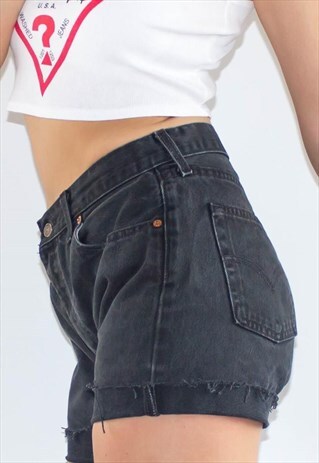 VINTAGE LEVI'S 90'S HIGH WAIST BUTTON FLY WORN IN SHORTS