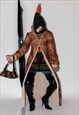 VINTAGE Y2K SPICY COAT WITH FAUX FUR TRIM IN BROWN TONES