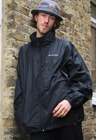 RETRO / 90'S / COLUMBIA / BLACK WINDBREAKER JACKET