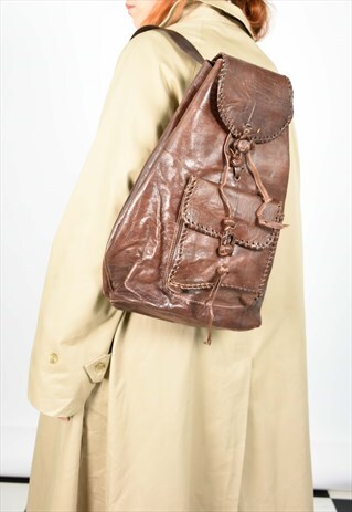 THE MOST BEAUTIFUL BROWN LEATHER BACK PACK