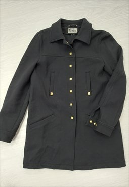 Vintage 00s Shirt Jacket Black Designer