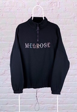 Vintage Melrose Avenue Sweatshirt 1/4 Zip Embroidered Large