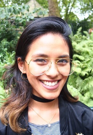 VINTAGE GOLD FRAME AVIATOR CLEAR LENS GLASSES