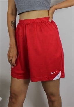 Vintage Nike Sports Shorts w Tick Logo Front in Red