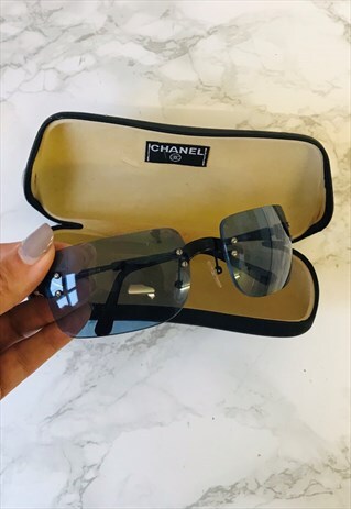 VINTAGE 90S BLUE LENSE CHANEL SUNGLASSES