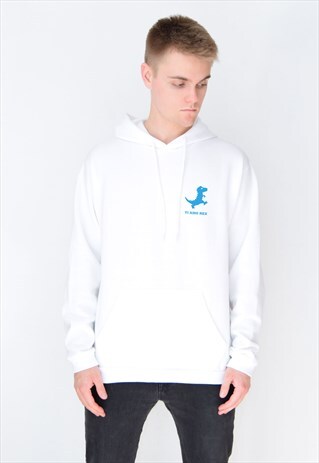 WHITE TI AMO REX (BLUE) HOODIE