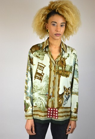 VINTAGE 90'S PATTERNED BLOUSE