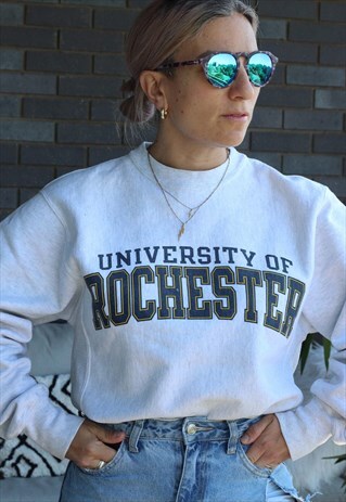 VINTAGE Y2K CHAMPION UNIVERSITY OF ROCHESTER GREY SWEATSHIRT