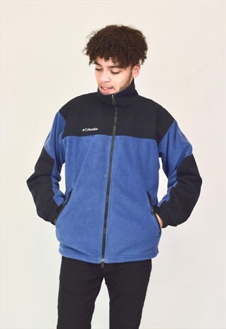 VINTAGE 90'S COLUMBIA BLACK AND BLUE FLEECE