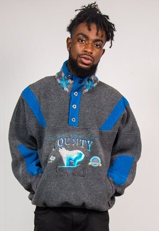 90'S VINTAGE POLAR BEAR FLEECE PULLOVER JUMPER