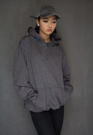 OVERSIZED BOYFRIEND CHARCOAL HOODIE