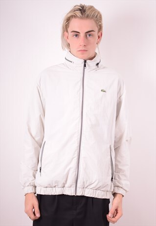 LACOSTE MENS VINTAGE JACKET SMALL WHITE 90S