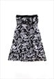 Vintage Y2K 00s patterned bandeau mini dress