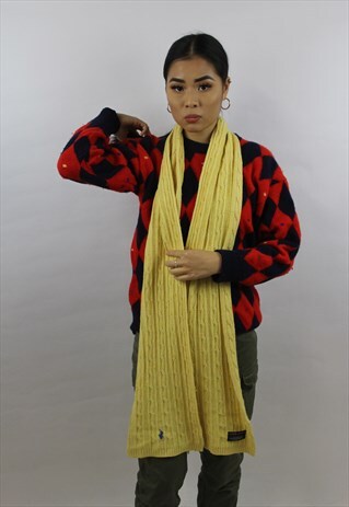 VINTAGE RALPH LAUREN YELLOW WINTER SCARF