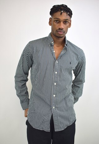VINTAGE 90S POLO RALPH LAUREN BLACK STRIPE SHIRT